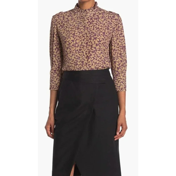 ba&sh Tops - ba&sh Catty Quarter Sleeve Drapey Blouse-sz XS